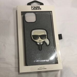 Karl Lagerfeld charcoal steel gray iPhone 14 Max slim profile‎ phone case new